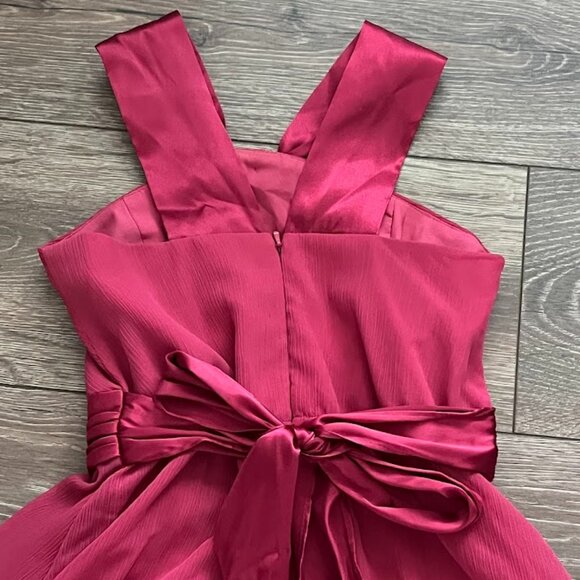 David's Bridal Junior Bridesmaid Flower Girl High Neck Sleeveless Dress Size 12 - Picture 7 of 11